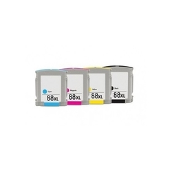 HP 88XL pack kompatibilních inkoustových kazet Peach, černá (70ml) + 3 barvy (25ml)