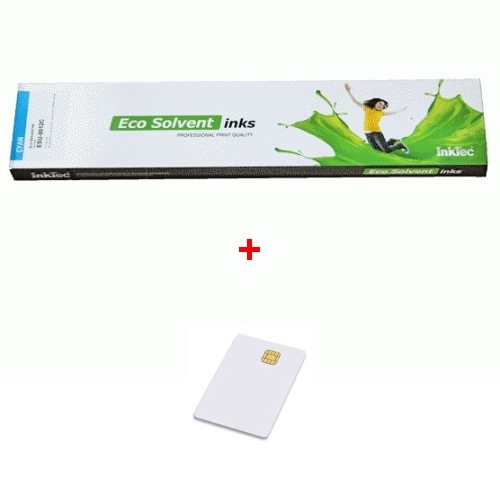 Inkoustová kazeta InkTec 440ml Cyan EcoNova Pigment pro Oce + SmartCard
