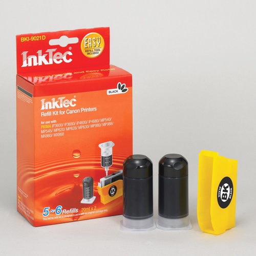 Plnící sada InkTec pro Canon CLI-521BK 2x20ml černá + plnící držák
