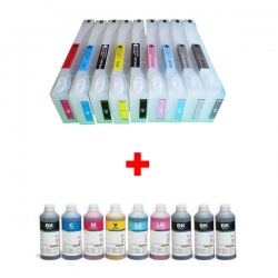Set of 9 refillable cartridges + 9l of inks for Epson Stylus Pro 7890/9890